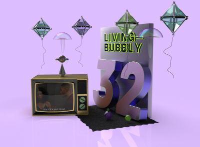 Living Bubbly 3d cinema4d design graphic design keyshot