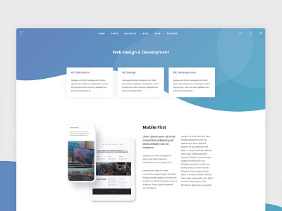 Service Page for a Single Service clean color design gradient shadow ui ux web white wordpress