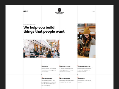 A home page design for a development agency.