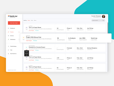 A dashboard / projects overview for an investment App bank banking cards dashboad design invest projects ui uidesign ux uxdesign web