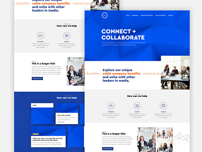 A homepage design for an IT and entertainment company blue cable clean creative entertainment it media technology television ui ux web