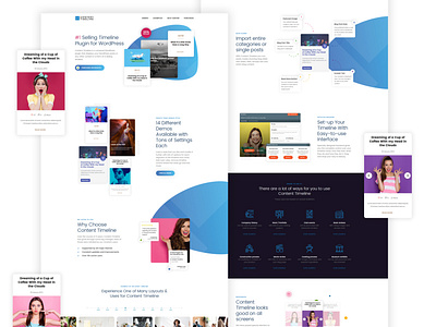 Landing page redesign for Content Timeline WordPress plugin
