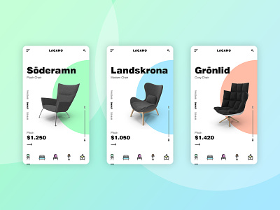 Furniture App Concept categories chair furniture gradient mobile pastel product product page screen shopping app sofa uidesign uxdesign