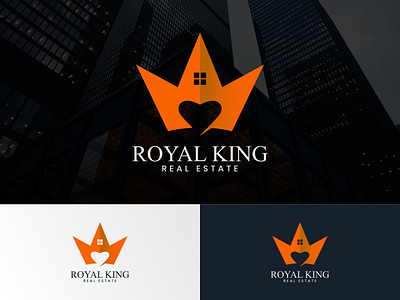 royal king appartment brand broker elegant expensive gold heart logo investment king logo logo design luxury mortgage property real estate real estate logo realtor residential royal unique