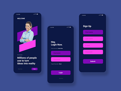 UI Desig Login page and signup blue home login mobile mobile app mobile app design mobile ui signup ui uidesign uiux ux uxdesign women