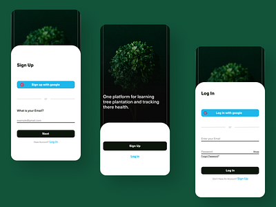 Tree Growth App (sign Up form) app design graphic design minimal typography ui ux web website