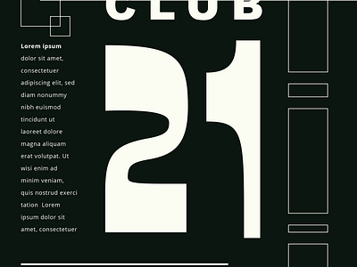 CLUB 21 abstraction typography vintage
