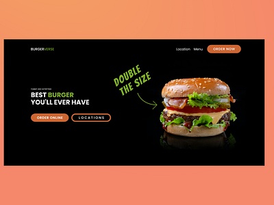 Buger Shop burger concept food ui website design