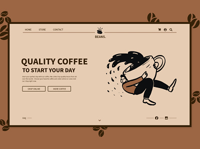 Coffee Shop Website adobexd coffee coffeshop concept design drink home page homepage landing page landingpage online shop ui uiuxdesign website design