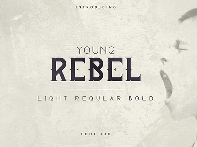 Young rebel font duo brand bundle creative design font free lettering logo typography vector