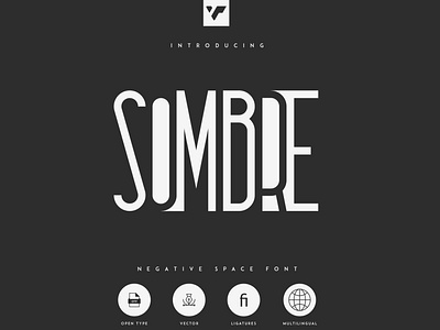 Sombre - negative space font alternates brand branding creative design font innovate ligatures logo