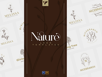 12 Nature Logo Templates for Photoshop & Illustrator