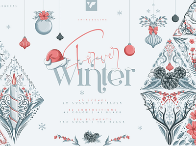 Forever Winter - Graphic Collection brand bundle christmas creative design font graphic holidays icon illustration lettering logo present winter