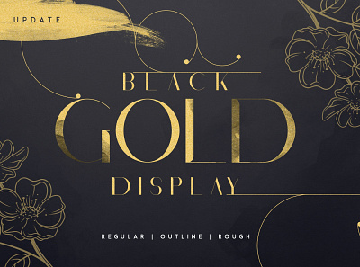 BLACK GOLD SERIF FONT + EXTRAS branding creative font logo outline regular rough serif typeface ui ux vector