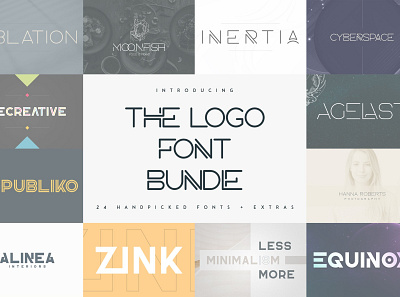 THE LOGO FONT BUNDLE - 24 FONTS branding bundle creative font logo serif typeface ui ux vector