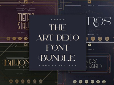 THE ART DECO FONT BUNDLE app art branding bundle creative design font lettering logo ui ux vector