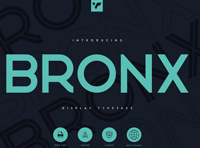 BRONX - SANS SERIF TYPEFACE 6 FONTS brand branding creative design font lettering logo sans serif serif typeface vector