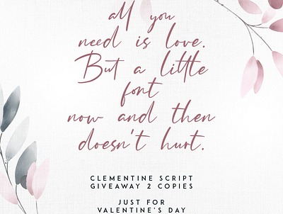 GIVEAWAY FOR VALENTINE'S DAY branding creative design font free icon lettering logo script ui ux