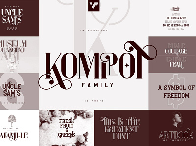 KOMPOT FAMILY - 10 FONTS 10fonts calligraphy creative design font illustration typeface vector