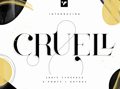 Cruell Serif Typeface - 5 fonts + graphics brand bundle creative design font graphic design lettering logo