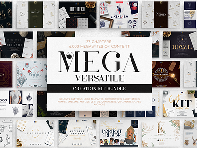 SALE! MEGA CREATION KIT BUNDLE - 6GB! brand branding bundle creative design font illustration lettering logo mega creation sale ui