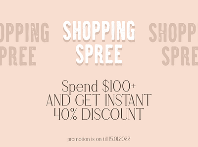 SHOPPING SPREE ✨ 40 discount brand bundle creative design discount font lettering logo promo spree