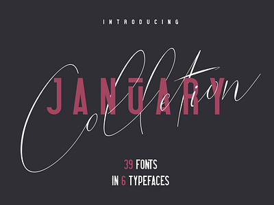 6IN1 JANUARY COLLECTION - 39 FONTS 39 fonts brand bundle creative design font lettering logo use for commercial use