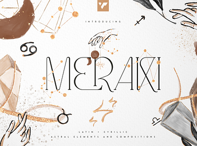 MERAKI DISPLAY FONT + MORE brand branding bundle creative design font graphic design illustration lettering logo ui