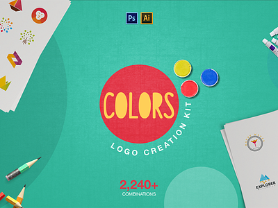 Colors Logo Creation Kit brand bundle creation creator design kit logo mega pack premade