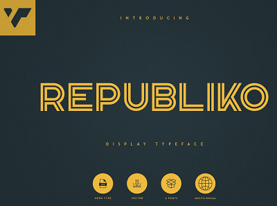 REPUBLIKO - DISPLAY TYPEFACE brand creative font illustration lettering logo serif typeface ui vector