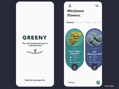 "Greeny" App Concept UI - Screens #1,2 by me @syntapps