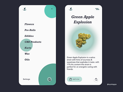 "Greeny" App Concept UI Screens #3,4 - made by me @syntapps