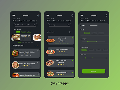 "Easy Recipe" recipe finder App Concept UI Screens # 3,4,5 adobexd app app concept chef cooking food food app mobileapp mobiledesign mobileui mockup recipe recipe app recipe app concept wireframe