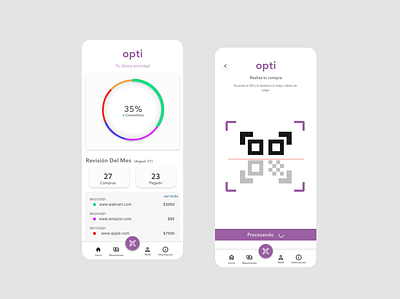 "OptiPay" online purchases. Screens #5-6 adobexd app concept app design design mobile uiux ux