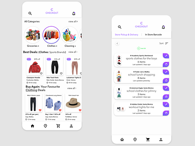 Checkout App - Screens #5,6 adobexd android design app app design appdesign basket buy ecom groceries ios design list mobile mobile design online payments shopping shopping cart shopping list store stuff