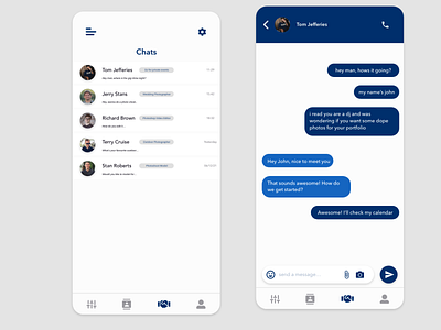 Broco App ui - chat screens