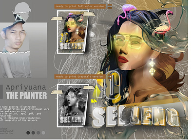 10 Selleng aesthetic best design cyberpunk flat illustration full color graphic design illustration art illustrator poster design