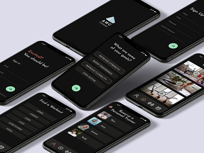 AWC Fitness app app design fitness fitness app icon interface interface design ui uidesign ux uxdesign wellness