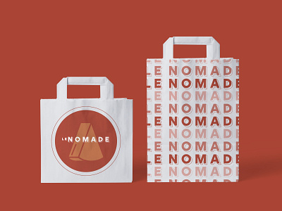 Le Nomade Takeout Bags brand assets brand design brand identity branding design logo restaurant branding typography