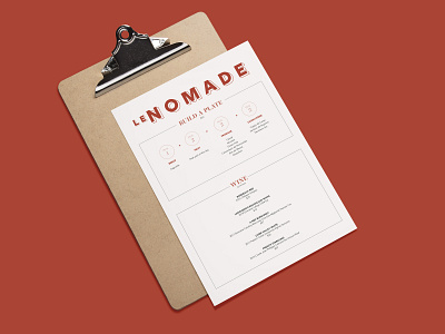 Le Nomade Menu brand design brand identity branding design menu menu design restaurant branding typography visual identity
