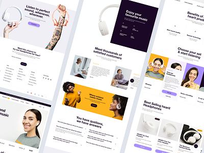 Headphones Landing Page branding design graphic design headphones landingpage learnui shop ui uichallenge ux webdesign www