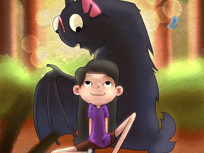 The girl and the bat monster