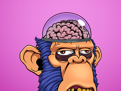 NFT chimp cartoon digitalart illustration monkey nft