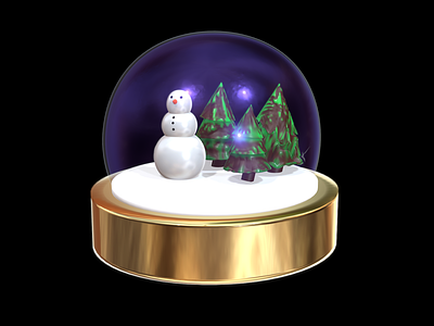 A start to a snow globe scene 3d snow snow globe snowman