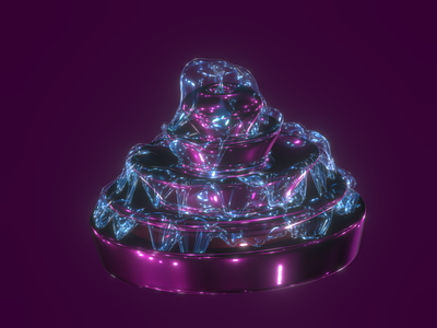 Galactic Purple Fountain 3d art fountain nft purple