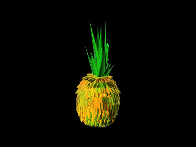 Interdimensional Pineapple 3d fruit graphic design