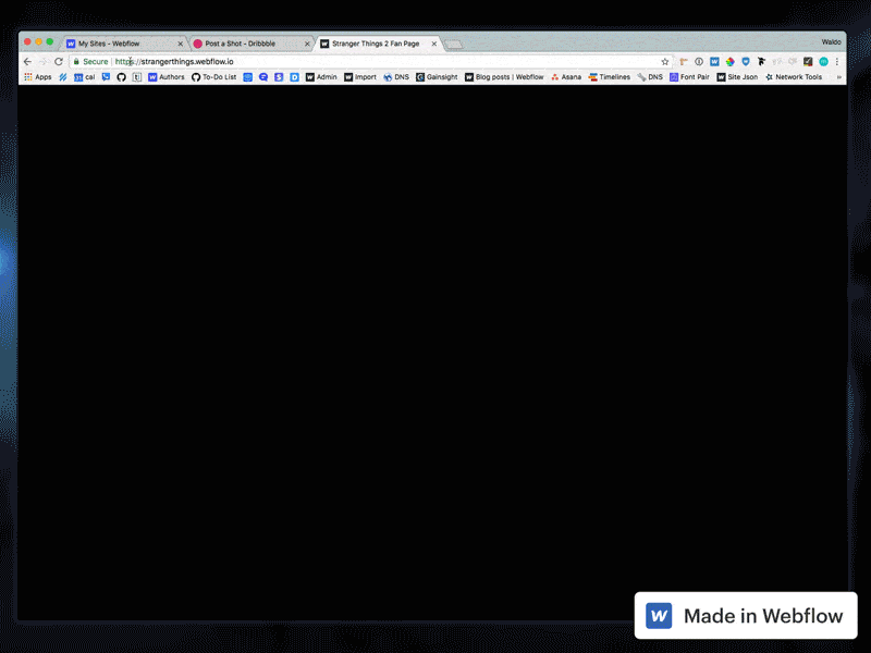 Stranger things 2 landingpage