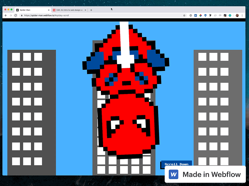 Spider-Man built in CSS Grid with Webflow 🕸️🕷️