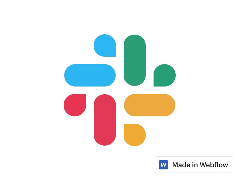 New Slack logo animated on a loop in Webflow animation css grid css3 logo webflow