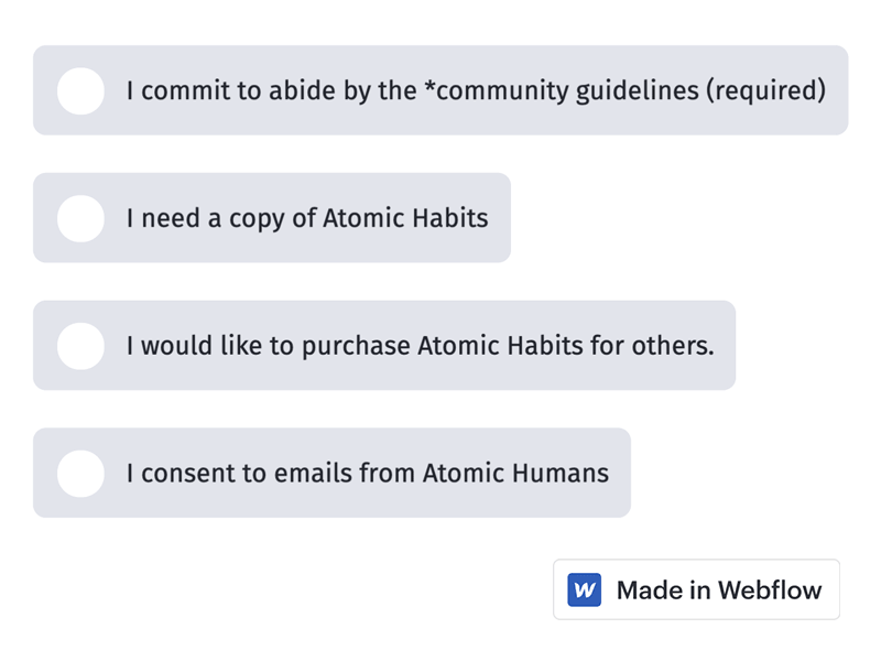 Atomic Humans - Reading through Atomic Habits animation css3 lottie web animation webflow